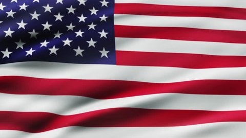 American flag waving in wind video footage  Realistic USA Flag background. American Flag Looping Closeup