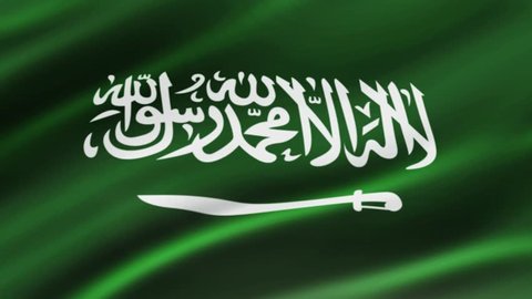 Saudi Arabia flag waving in wind video footage  Realistic Saudi Arabia Flag background. Saudi Arabia Flag Looping Closeup