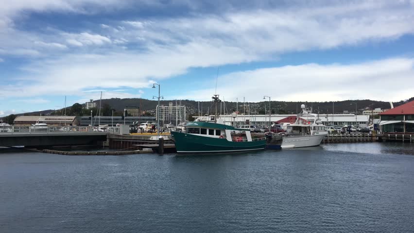 Fishing boats in Constitution Dock in Hobart Tasmania, Australia. 