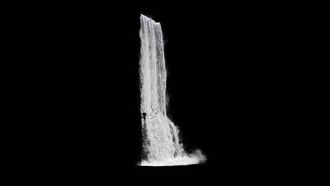 waterfall texture seamless loop, 4k, isolated on black 