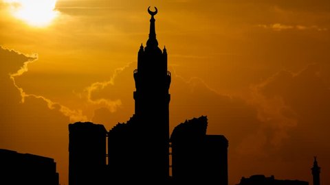 Mecca Clock Tower, Skyline with Abraj Al Bait at Sunset, Saudi Arabia