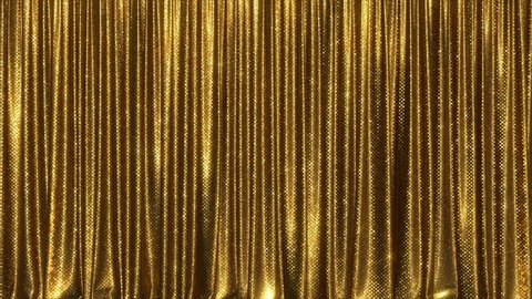 Curtain Gold Glamour Glitter Loop Closed 4K Stockvideo