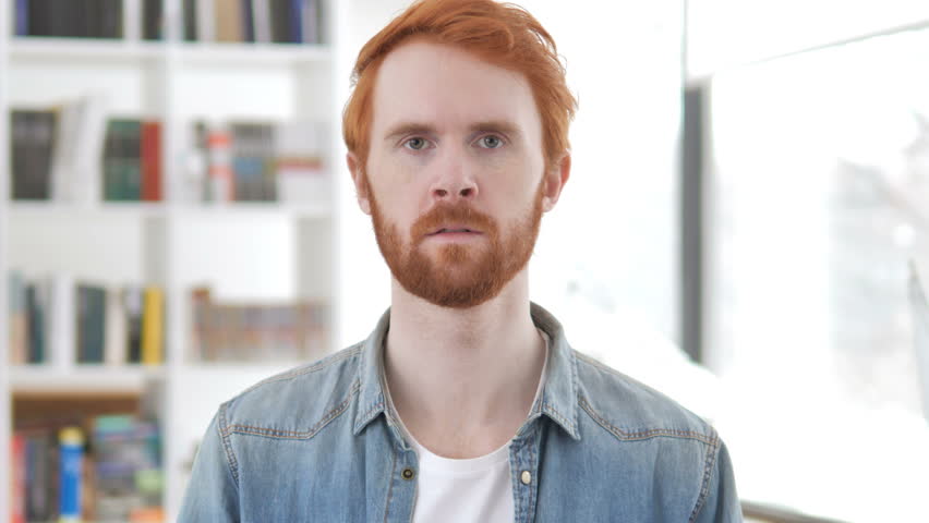 Headache, Stressed Casual Redhead Man