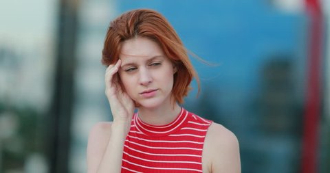 Tired Young Redhead Woman Feeling Stock Footage Video 100 Royalty Free 1026920324 Shutterstock