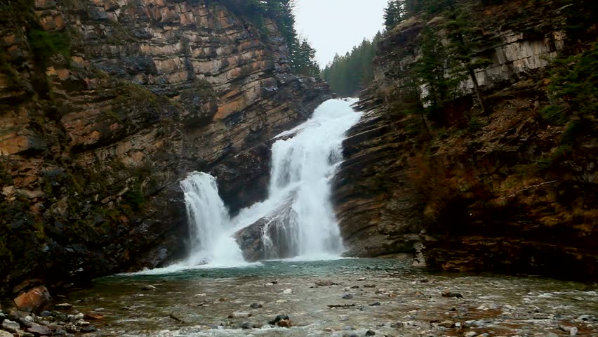 One of the most photographed scenic spots in Waterton Lakes National Park, Cameron Falls. A beautiful waterfall in Alberta Canada