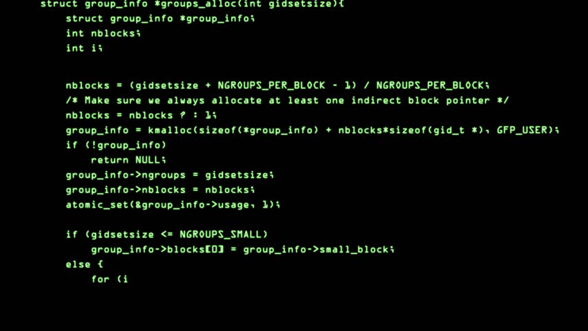 Hacker Code Running Down A Computer Screen Terminal 4k