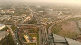 Aerial view Night Expressway, toll way, highway, roads in the city. - Powered by Shutterstock - Get 15% off with code: PIKWIZARD15