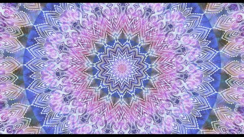 Colorful Kaleidoscopic Video Background. Colorful kaleidoscopic patterns. Zoom in rainbow color circle design. Or for events and clubsmedallion, yoga, india, arabic, mandala, fractal animation Stock Video