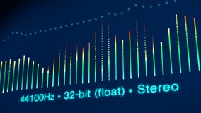 Video animation of an audio spectrum - motion background - seamless loop