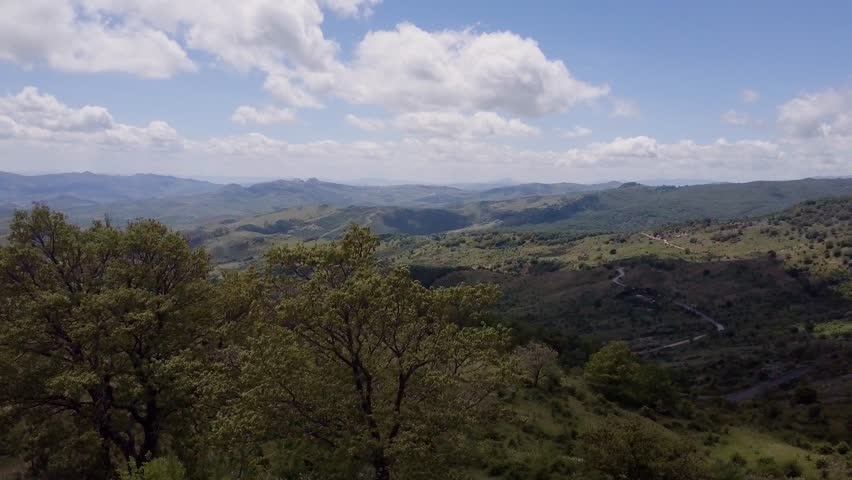 Aerial view of the mountains of Italy
