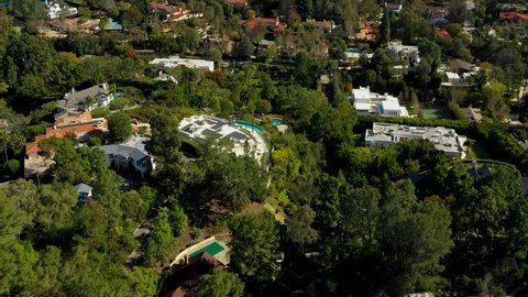 Drone shots of mansions Beverly Hills Hollywood CA