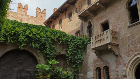 romeo and juliet house balcony in the center of verona italy