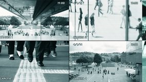 Surveillance Security Camera Monitor View CCTV Split-Screen Background - Powered by Shutterstock - Get 15% off with code: PIKWIZARD15