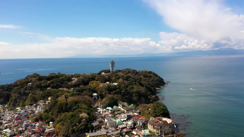 Enosjima Island and sea