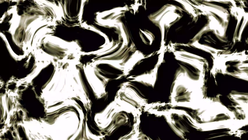 The image is of a black and white abstract painting. The painting is made up of thick, swirling brushstrokes that create a sense of movement and energy. The painting is dark and moody, with the blac