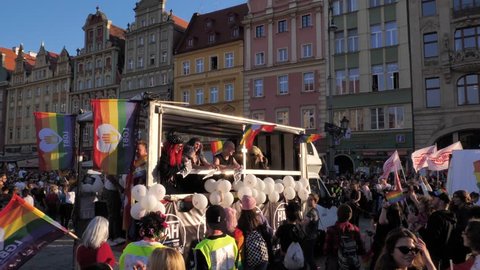 Wroclaw Poland 6.10.2018 The March of Equality. LGBTQ Gay Pride Parade