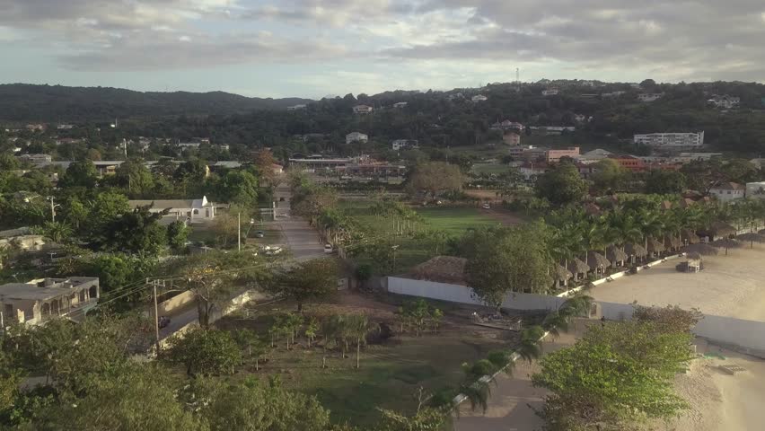 Jamaica Drone Beach Blue Green Water Caribbean Ocean Lush Nature Top View Boston Bay Tropics Nature Trees Jamaican Culture Tropical Island Blue Sky Water Tourist Destination Top View Trees Mountains 