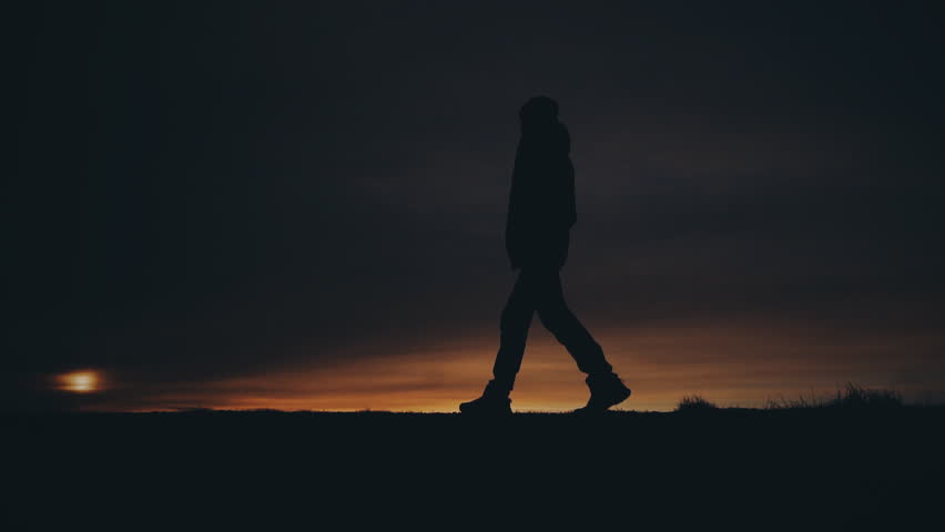 Lonely Man Walking Alone On Stock Footage Video 100 Royalty Free Shutterstock