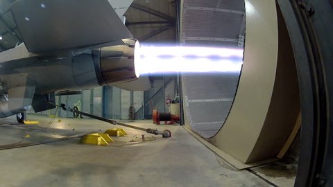 Military fighter jet testing in full afterburner