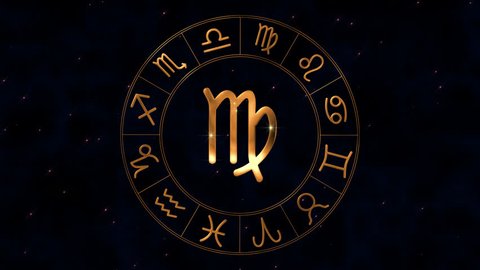 Golden Zodiac Horoscope Loop Spinnig Wheel Stock Footage Video (100% ...