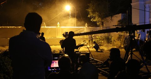 Film Crew silhouette 28th March 2019 Hyderabad India
