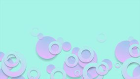 Geometric pink and blue abstract circles minimal motion background. Seamless looping. Video animation 