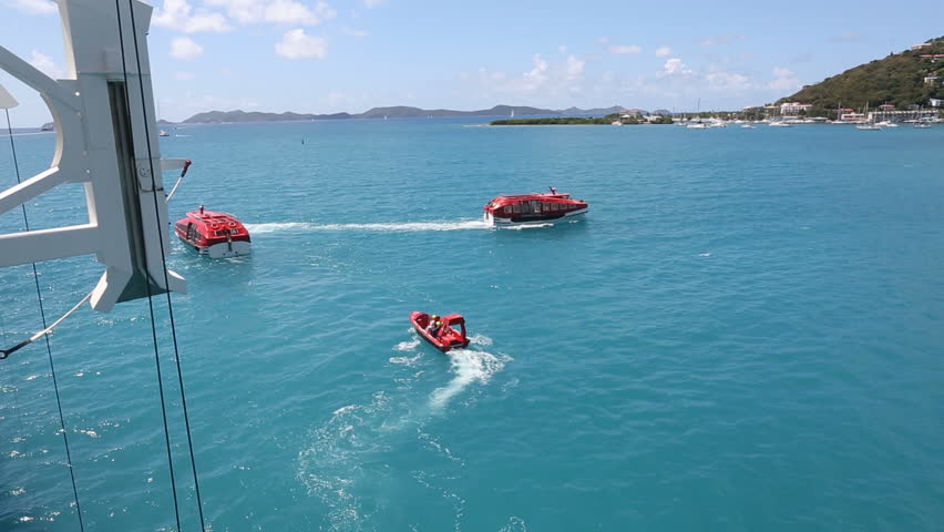 Red lifeboats  - Tortola, British Virgin Islands