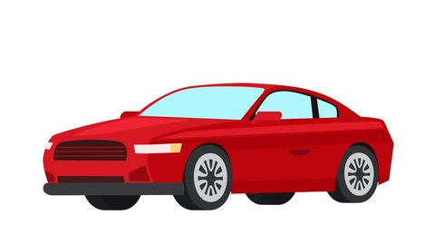 Cartoon Isolated Red Auto Car Stock Footage Video 100 Royalty Free Shutterstock