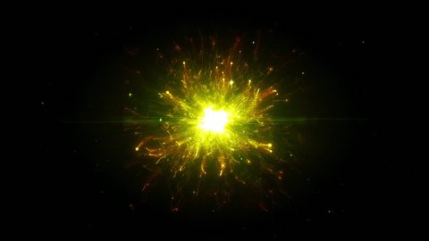 Yellow futuristic space particles  in bright round energy structure. space orb VFX design element. Abstract colorful lights background animation energy ray of power electric magnetic.