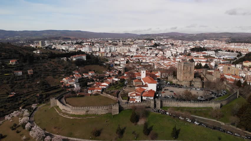 Flying to the old Castle over the city 2