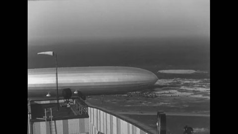 CIRCA 1928 - The Graf Zeppelin is seen in Lakehurst, New Jersey.