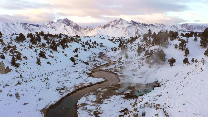 Mammoth Mountain California Natural Hot Spring in Winter 2019