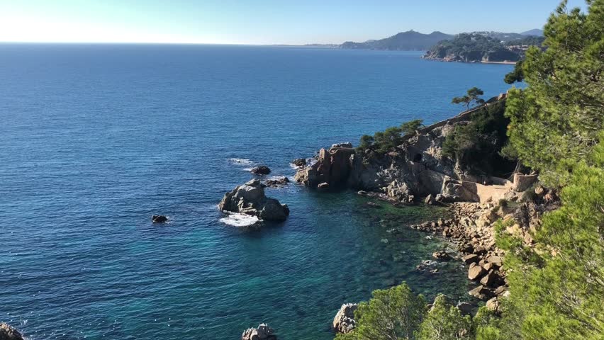 Landscape of the coast in Lloret de Mar, Costa Brava - Girona, Spain
