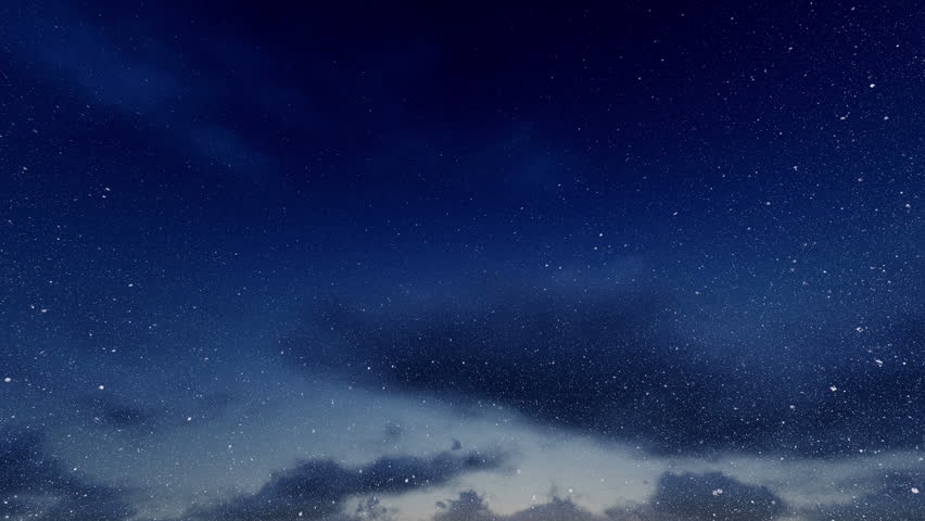Snow Falling with Timelapse Clouds at Night | Shutterstock HD Video #10269893