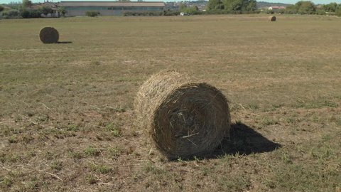 One hay bales in italy farm