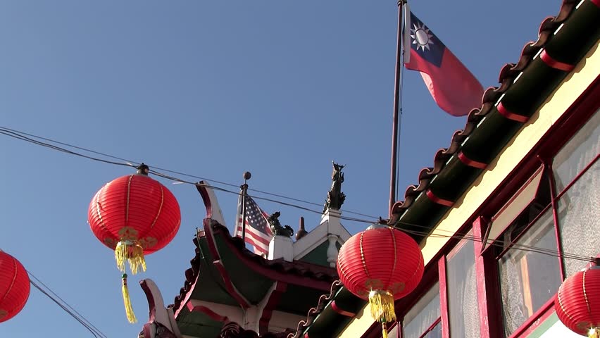 Close up of building or house in Chinatown, Los Angeles, California, USA.
