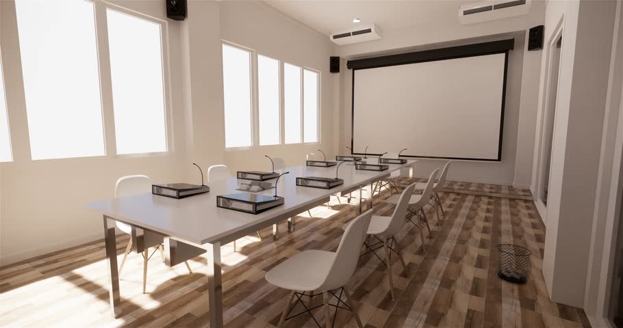 Office business - beautiful boardroom meeting room and conference table, modern style. 3D rendering