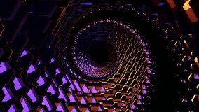 flight through 3d colorful polygonal spiral scales tunnel background new quality motion graphics animation cool nice beautiful 4k video stock footage