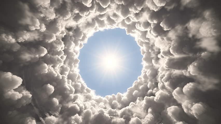 Tunnel in the clouds with alpha mask | Shutterstock HD Video #1027059950