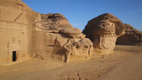 the historical complex "Mada'in Saleh" (Nabataean kingdom) is located in the north-west of Saudi Arabia (El Madina)