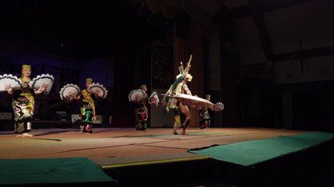 Sarawak, Malaysia - April 2019. The Sarawakian Traditional Dance by Orang Ulu, one of the local ethnic in Sarawak
