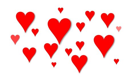 Animated hearts appearing on the screen at an accelerating pace