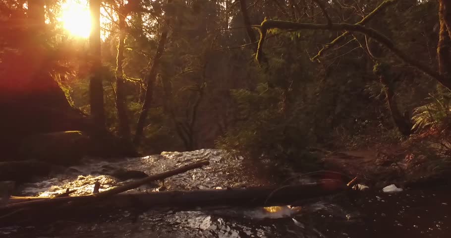 (4k) a slow fly-by to the waterfall