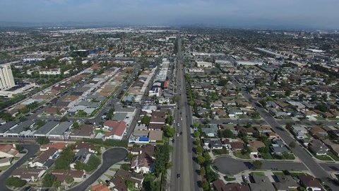 Aerial of Residential Neighborhood homes Anaheim California 06.MOV
