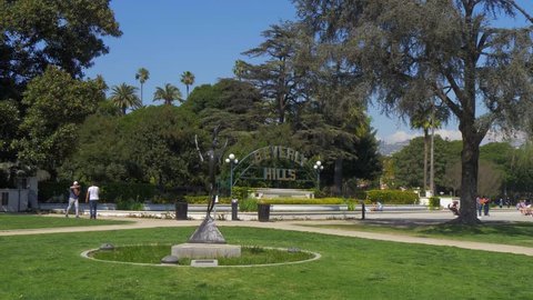 Beverly Gardens Park in Beverly Hills - LOS ANGELES, USA - MARCH 18, 2019