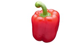 Sweet bell pepper rotating. Video with alpha channel. Looped rotation.