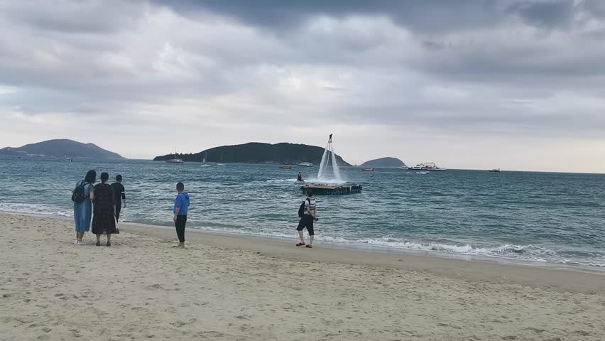 Natural Landscape of China. Sea Scenery of Three Beaches and Coastal Line
