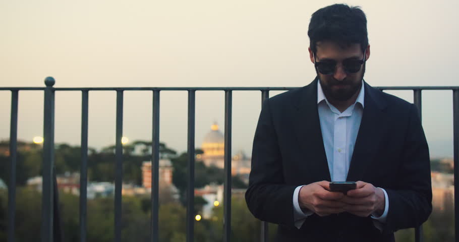 Walking down a street in Rome to take pictues and selfies of St. Peter