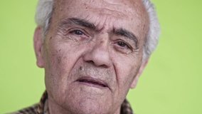  Senior Elderly Happy Man, Close up Slow Motion Video