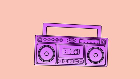 jumping boombox on transparent layer